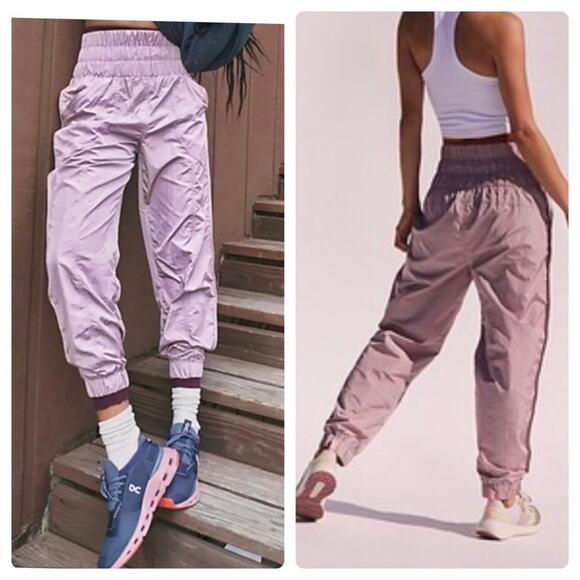NEW Size Large Free People Movement Mauve High Rise Relaxed The Way Home Jogger - Picture 2 of 11